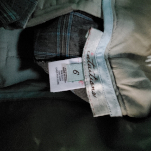 Intuitions Gray Plaid Lace Detail Pants Size 6 NWOT - Picture 15 of 16